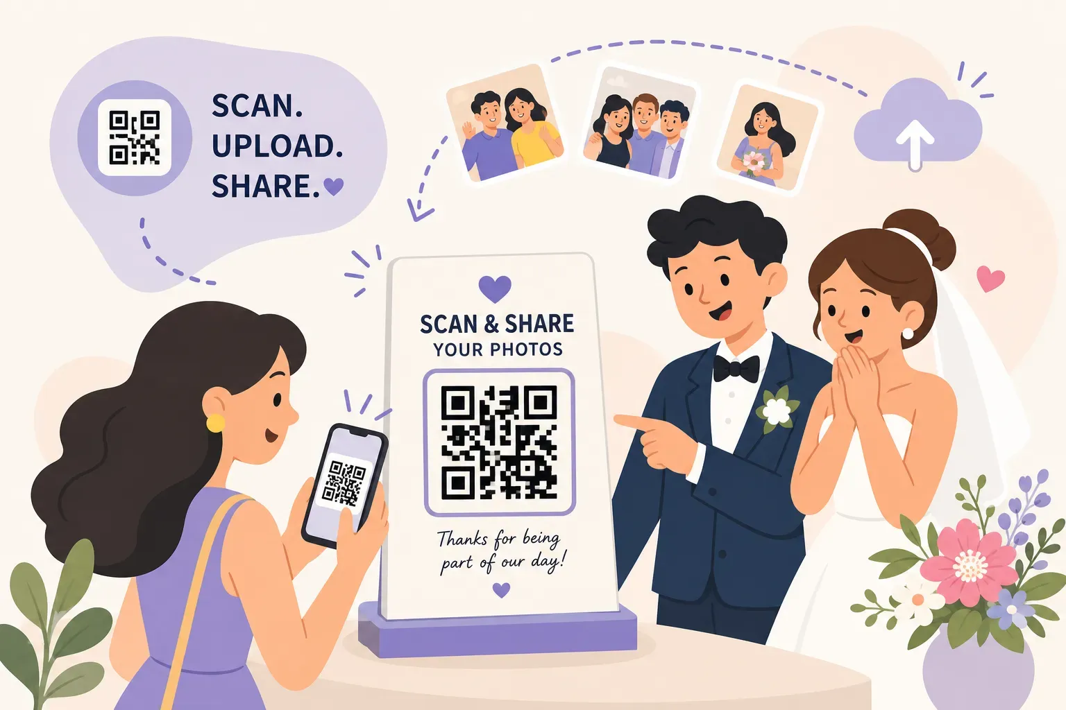 How to Create a Free QR Code Guests Can Scan to Upload Wedding Photos