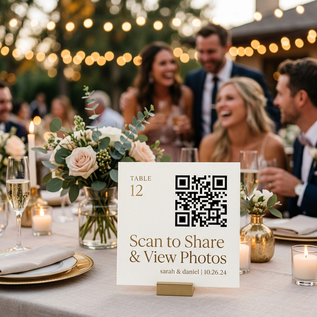 Five creative ways to place a wedding qr code on invitations, tables, and menus