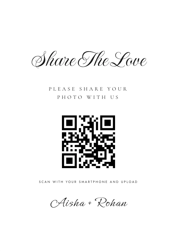 Printable QR code table sign