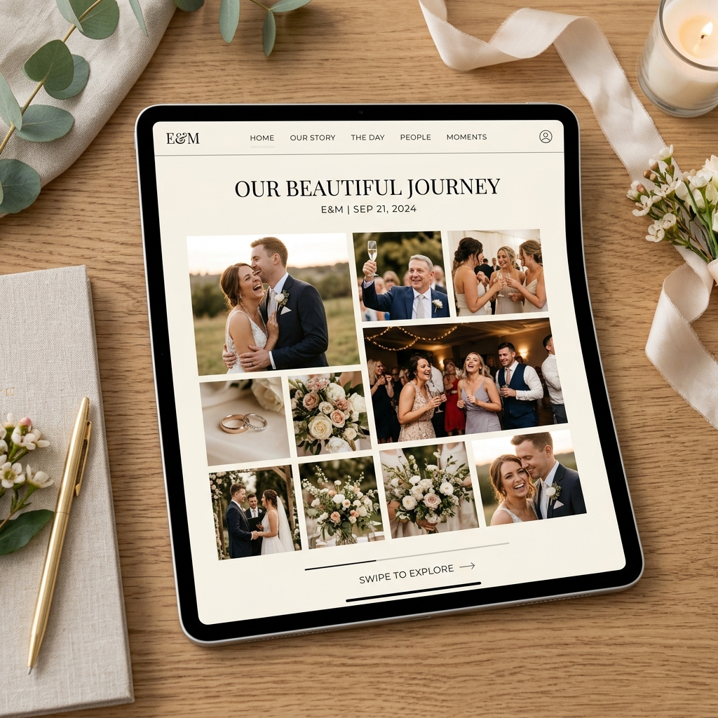 Premium Digital Wedding Album UI Mockup